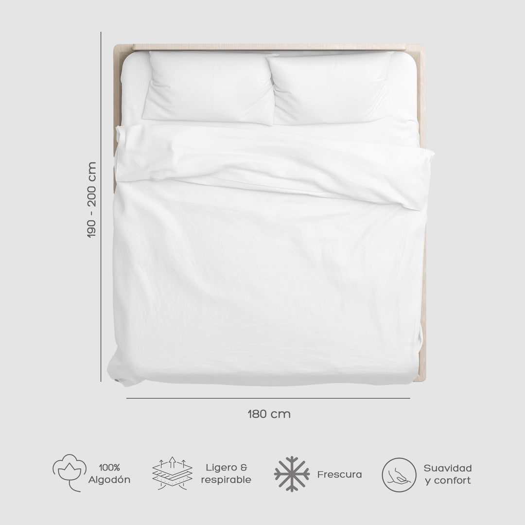 Cubre Plumón King Blanco 300 Hilos