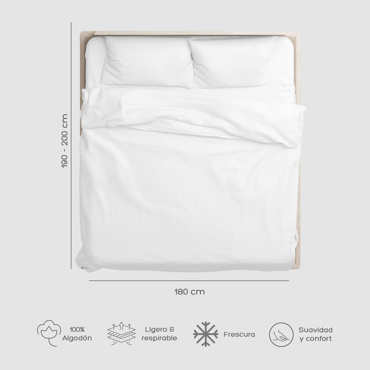 Cubre Plumón King Blanco 300 Hilos