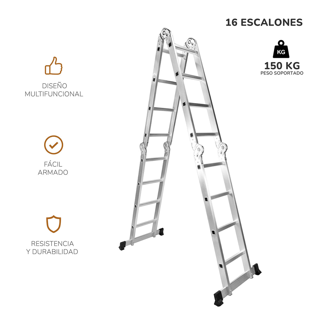 Escalera Plegable Multipropósito 16 Peldaños