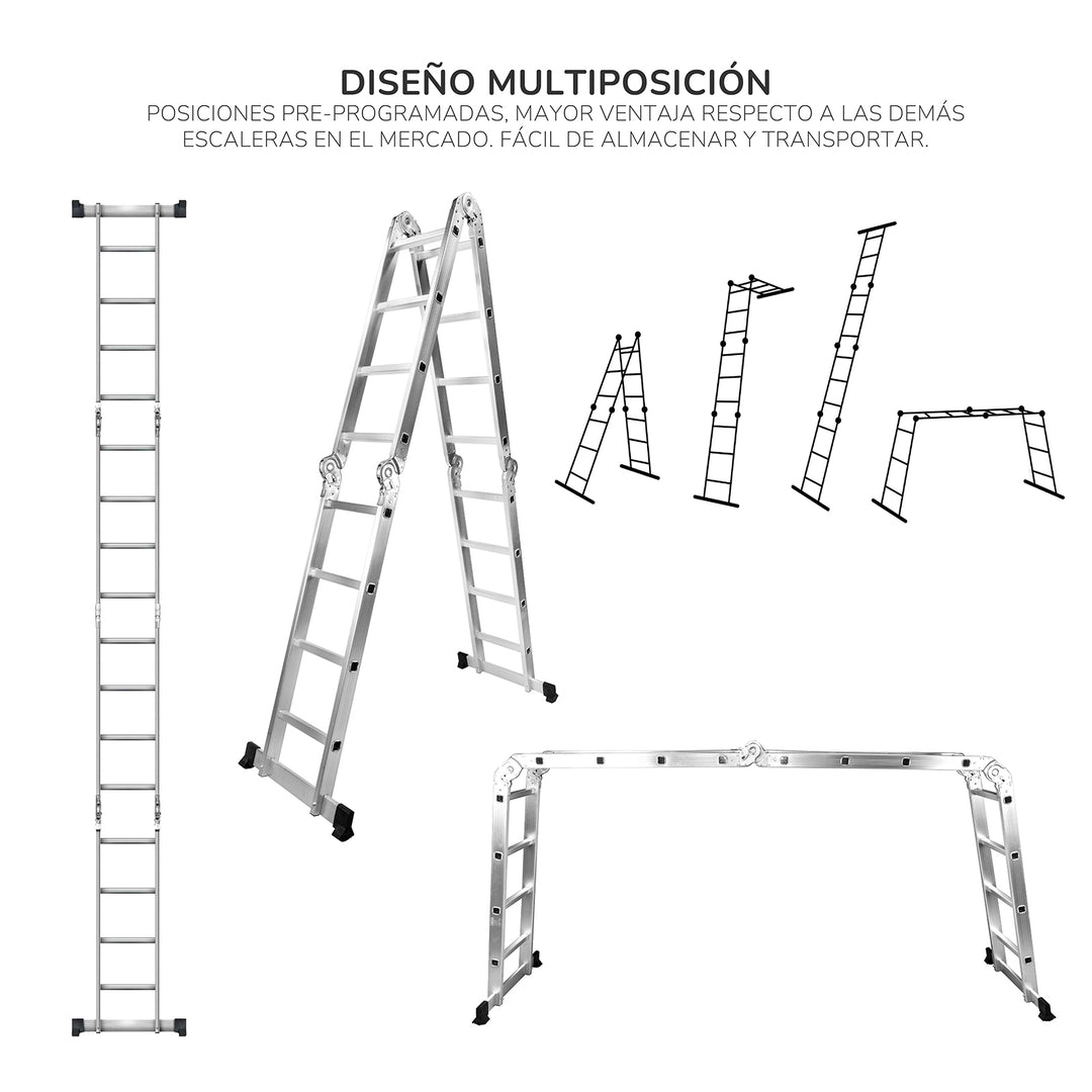 Escalera Plegable Multipropósito 16 Peldaños