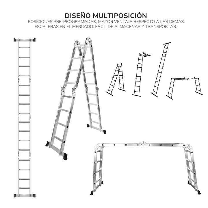 Escalera Plegable Multipropósito 16 Peldaños