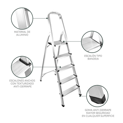 Escalera Plegable 5 Peldaños