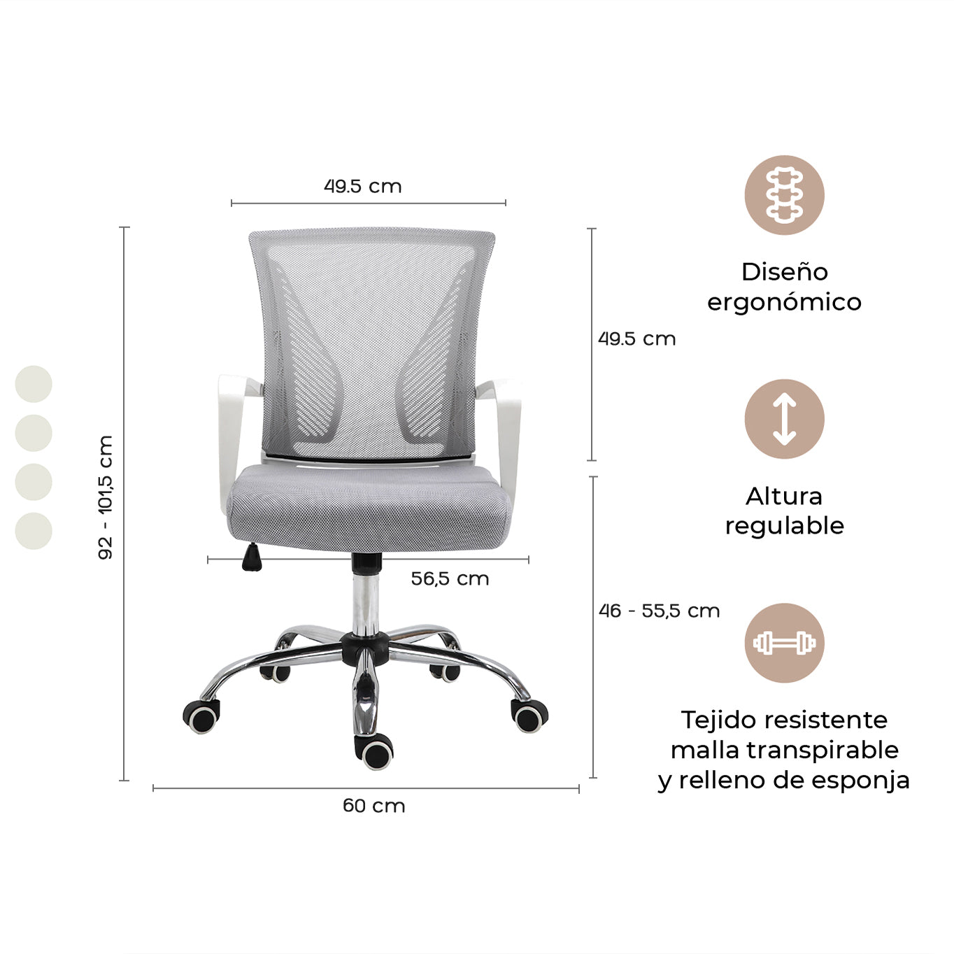 Silla de Escritorio Ergonómica Burdeos