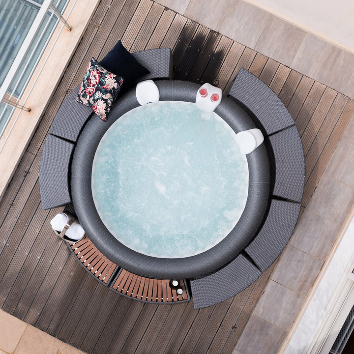 Mueble Rattan Cabinet Para Hot Tub Redondo