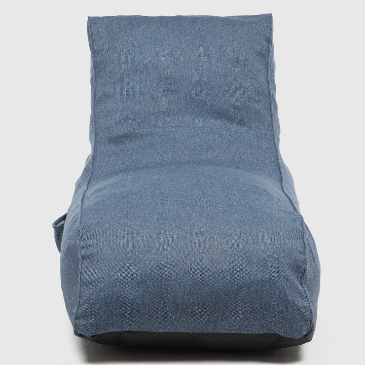 Sofá Pouf / Puff Azul Largo Con Respaldo