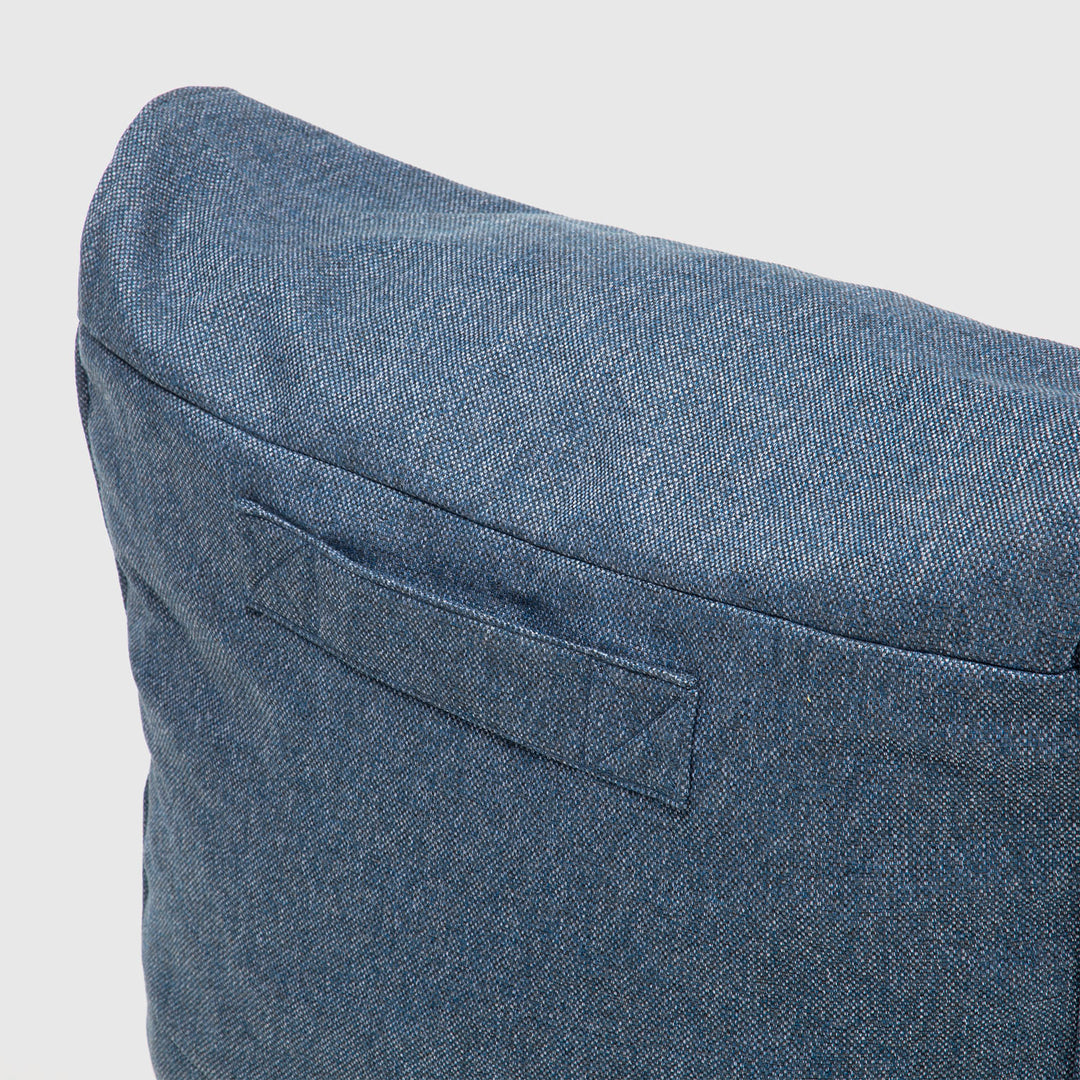 Sofá Pouf / Puff Azul Largo Con Respaldo