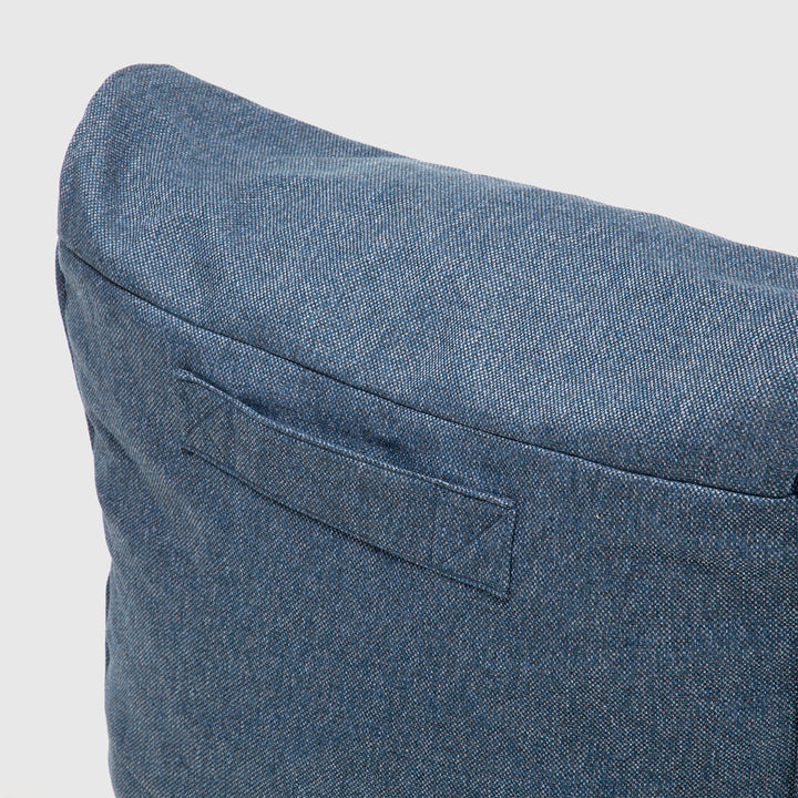 Sofá Pouf / Puff Azul Largo Con Respaldo