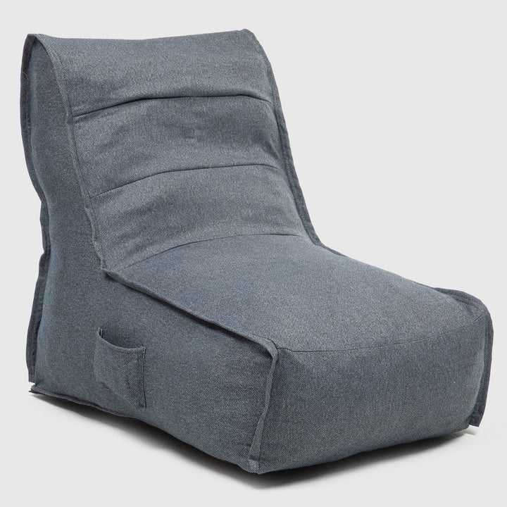 Sillón Pouf / Puff Gris Con Respaldo Relan