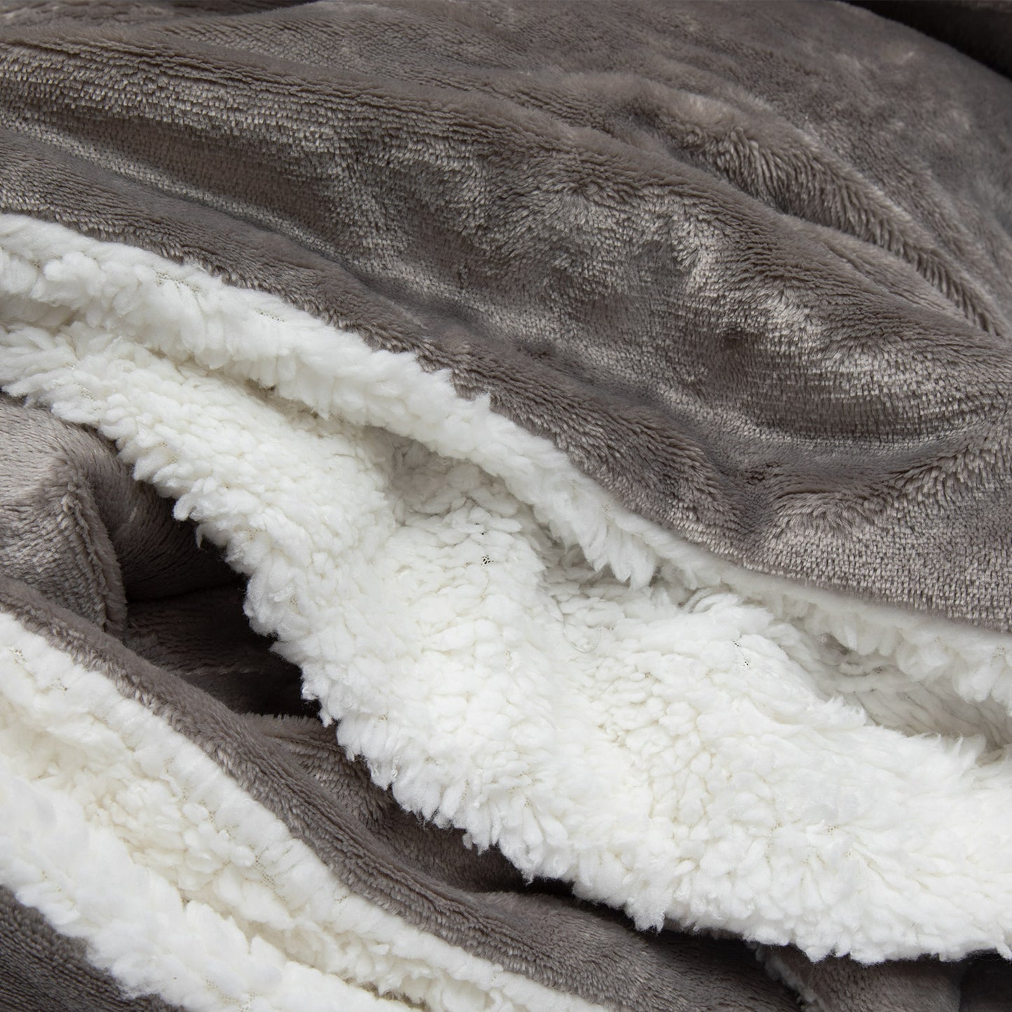 Manta Sherpa Polar Franela Gris 1,5 Plaza