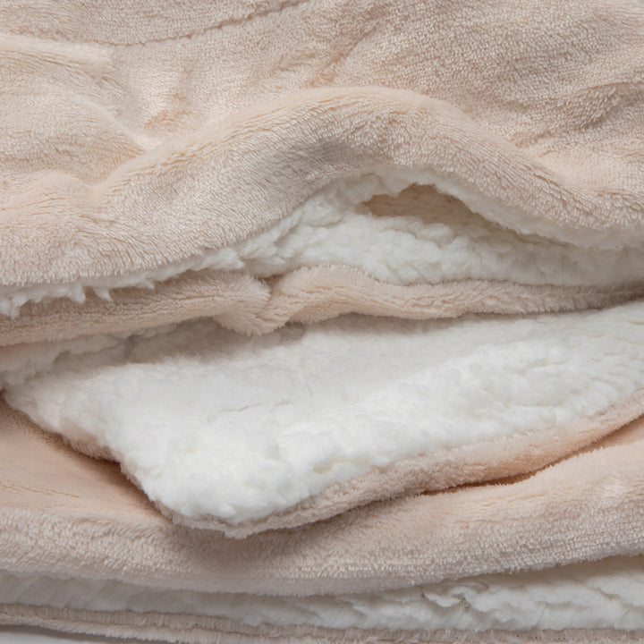 Manta Sherpa Polar Franela Crema 1,5 Plaza