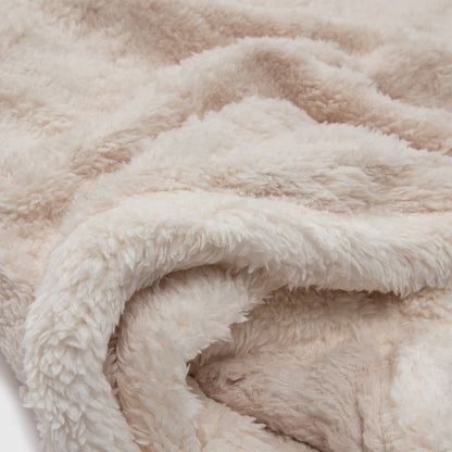 Manta Sherpa Jacquard Crema Queen