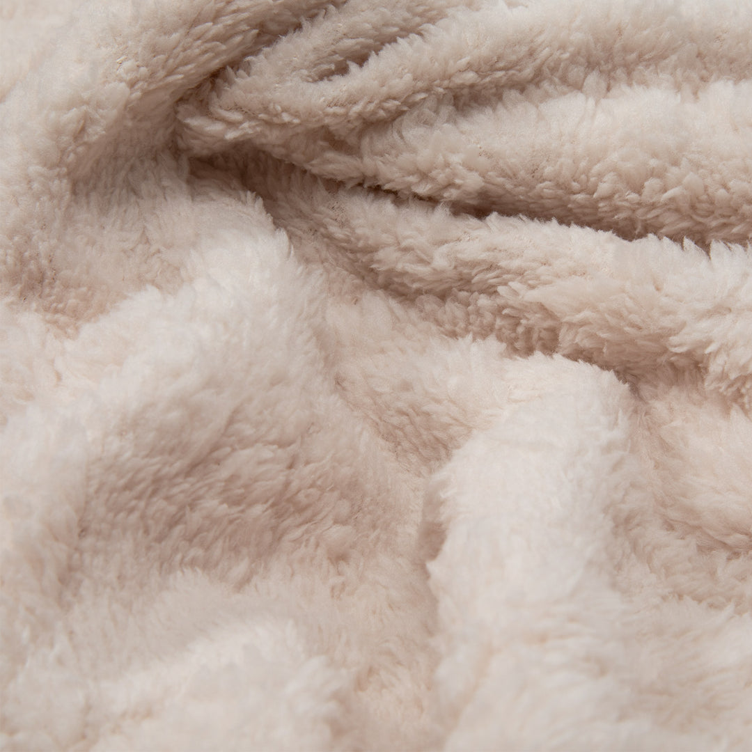 Manta Sherpa Jacquard Crema Queen