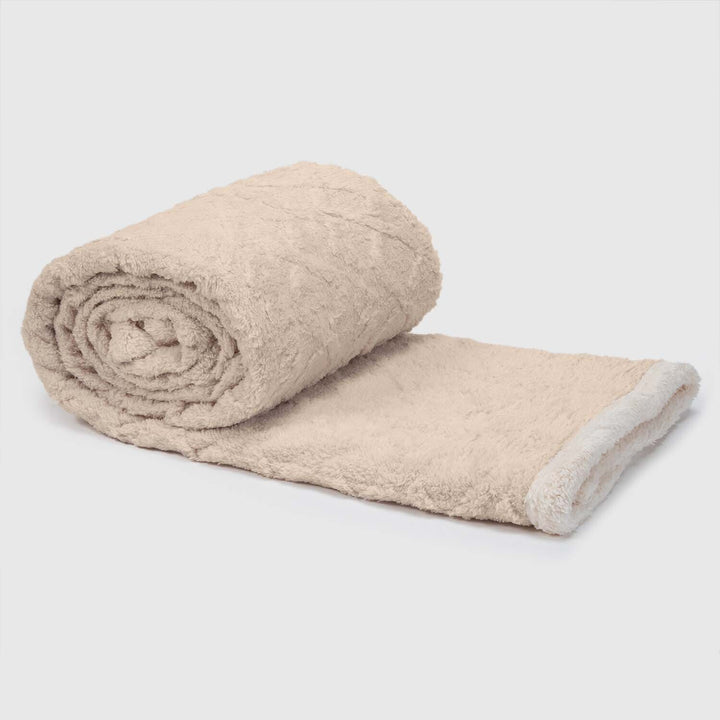 Manta Sherpa Jacquard Beige Queen