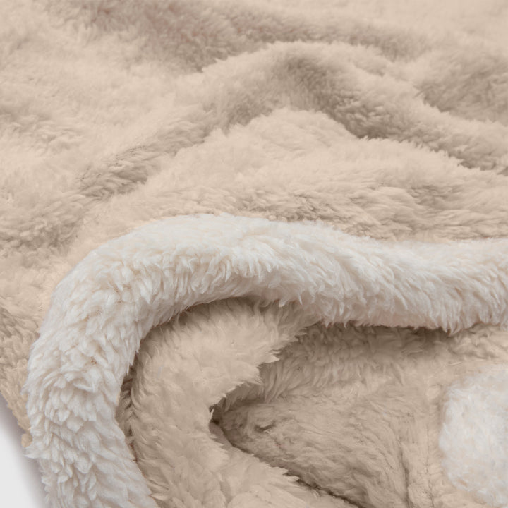 Manta Sherpa Jacquard Beige Queen