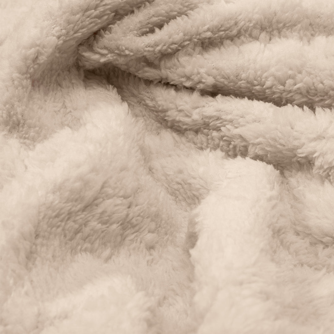 Manta Sherpa Jacquard Beige Queen