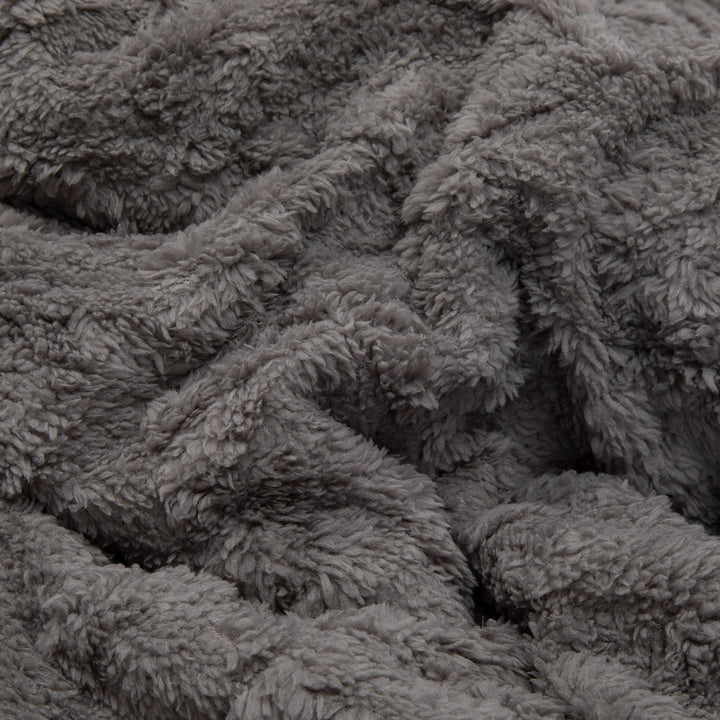 Manta Sherpa Jacquard Gris Queen