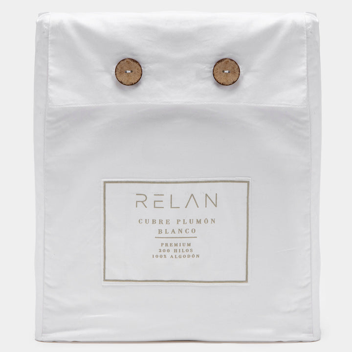 Cubre Plumón 1.5 Plazas Blanco 300 Hilos