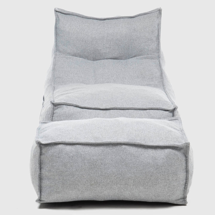 Sillón Pouf con Apoya Pies Gris
