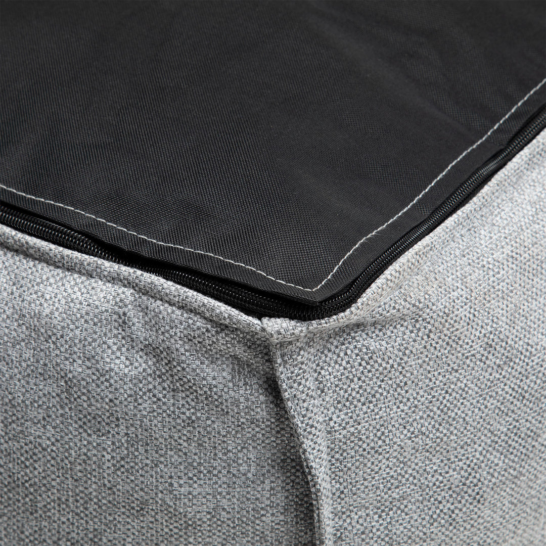 Sillón Pouf con Apoya Pies Gris