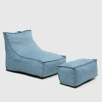 Sillón Pouf / Puff con Apoya Pies Celeste