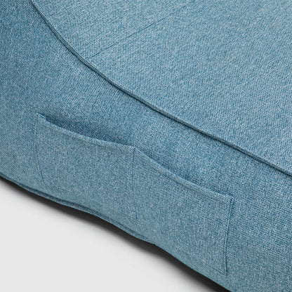 Sillón Pouf / Puff con Apoya Pies Celeste