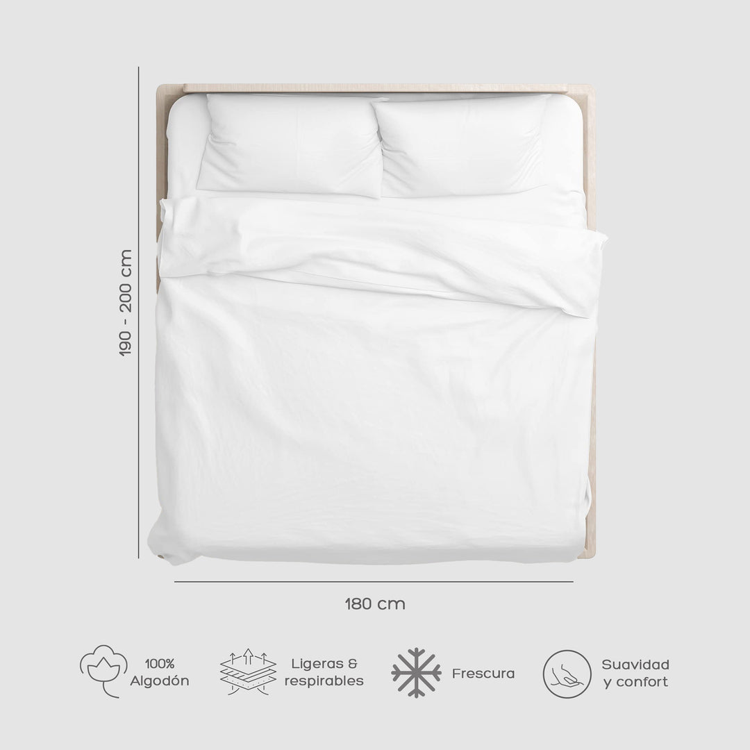 Juego de Sábanas Blancas King 600 Hilos