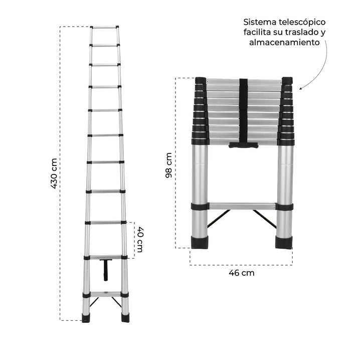 Escalera Telescópica 4,3 Mts
