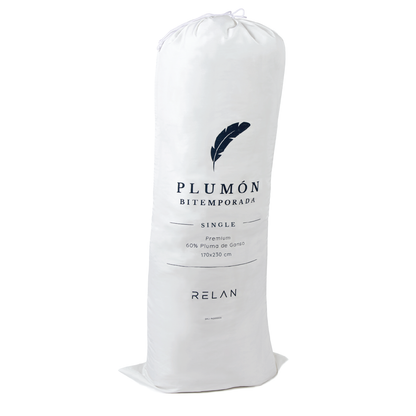 Plumón BiTemporada 1,5 Plaza 60% Pluma de Pecho de Ganso