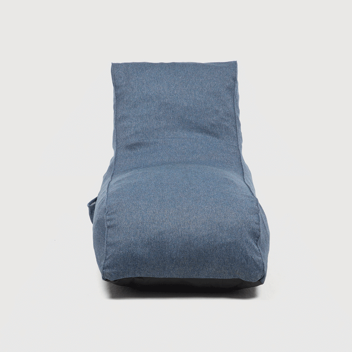 Sofá Pouf / Puff Azul Largo Con Respaldo