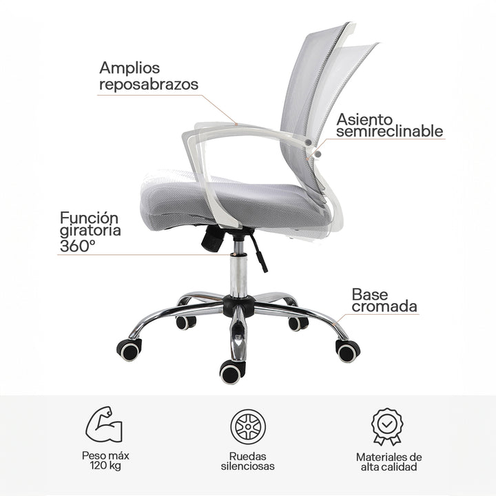 Silla de Escritorio Ergonómica Burdeos