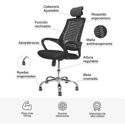 Silla de Escritorio Ergonómica SILL-Q2N