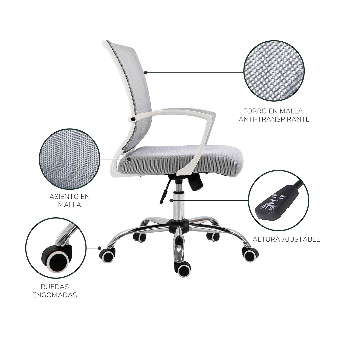 Silla de Escritorio Ergonómica Burdeos