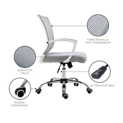 Silla de Escritorio Ergonómica Burdeos