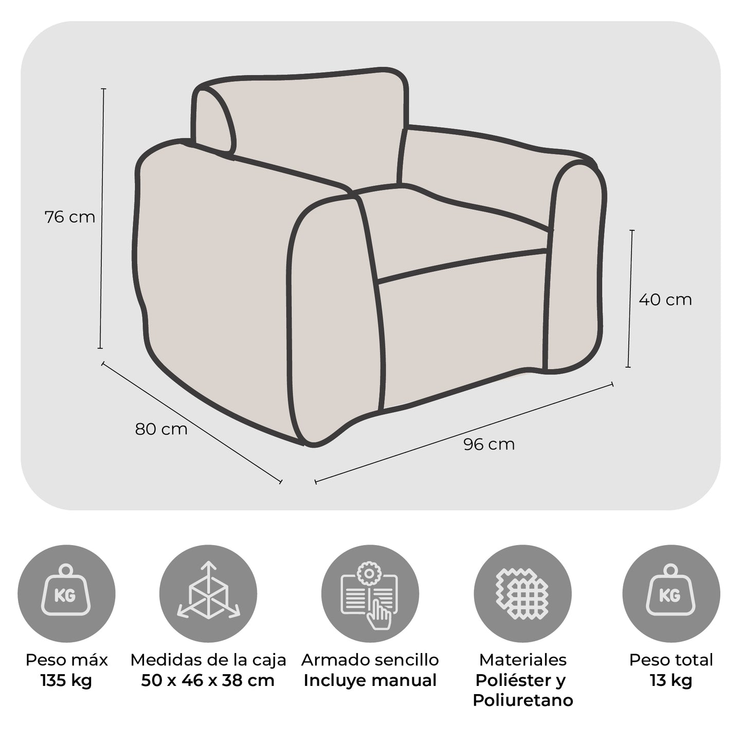 Sillón Pouf / Puff Kubo