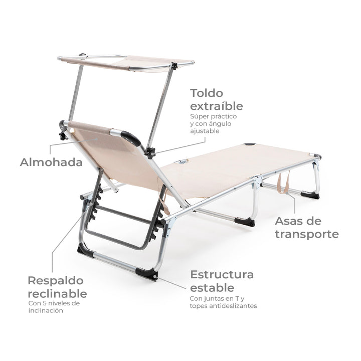 Reposera con Techo Areia