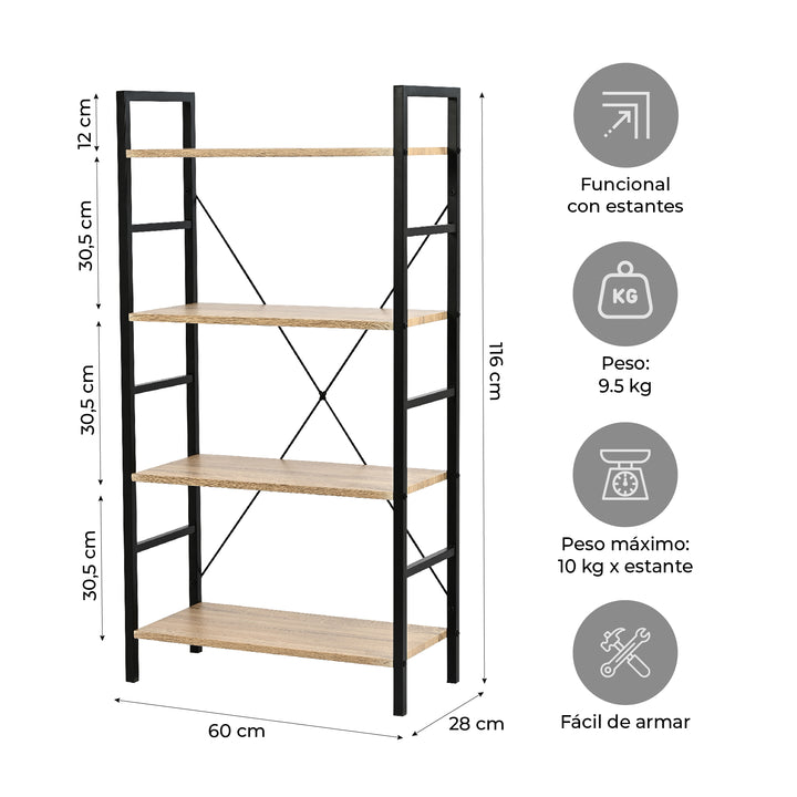 Librero Industrial Minimalista Book-1