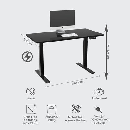 Escritorio Eléctrico Standing Desk Black Pro