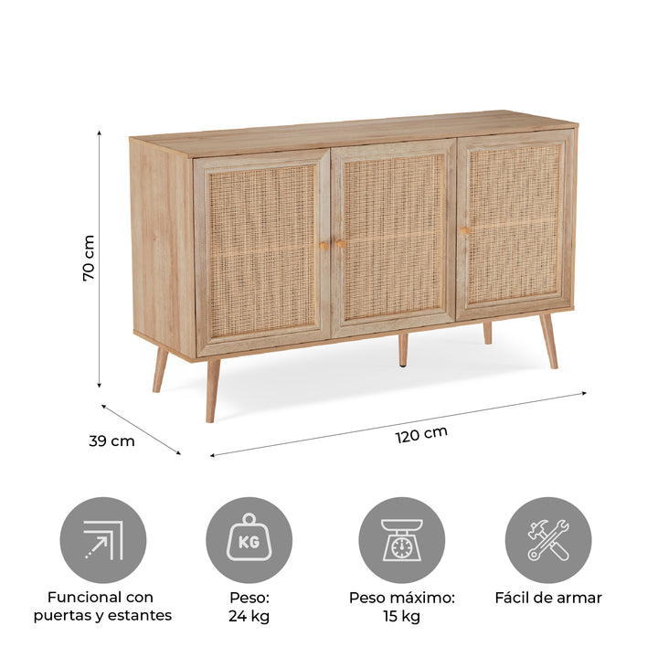 Buffet de Ratán Maui 120 cm