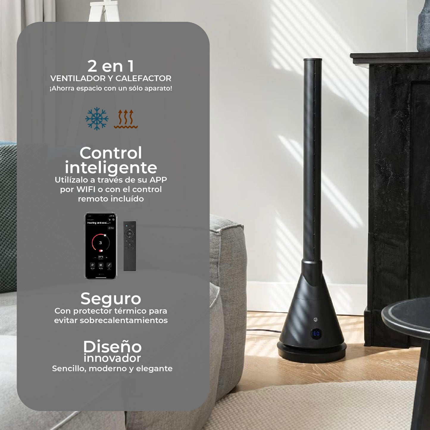 Ventilador y Calefactor Sin Aspas Tower Pro