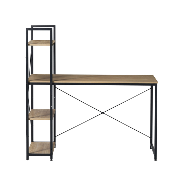 Escritorio Estilo Industrial con Estantería Lateral Desk 4 Natural