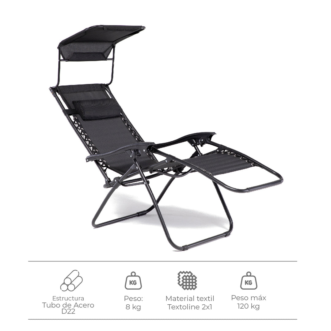 Reposera Zero Gravity con Techo Zen Canopy