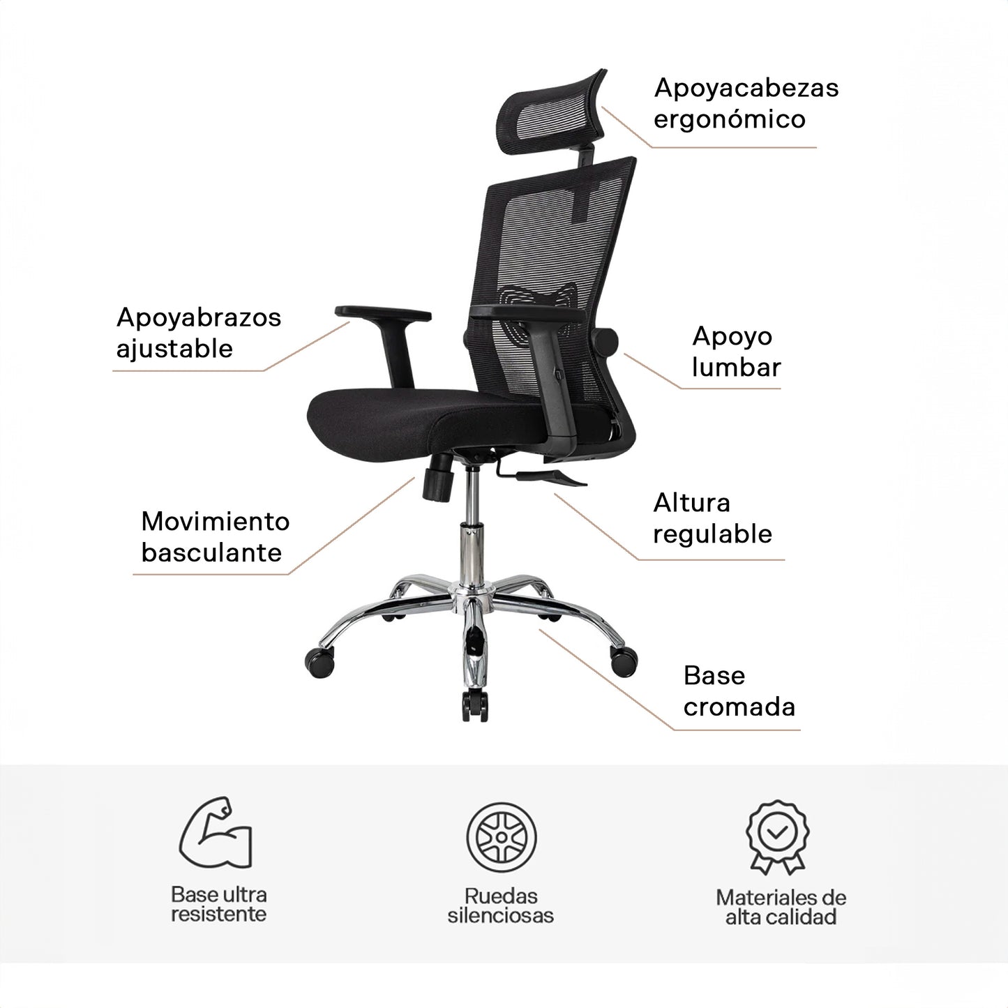 Silla de Escritorio Ergonómica Delphi