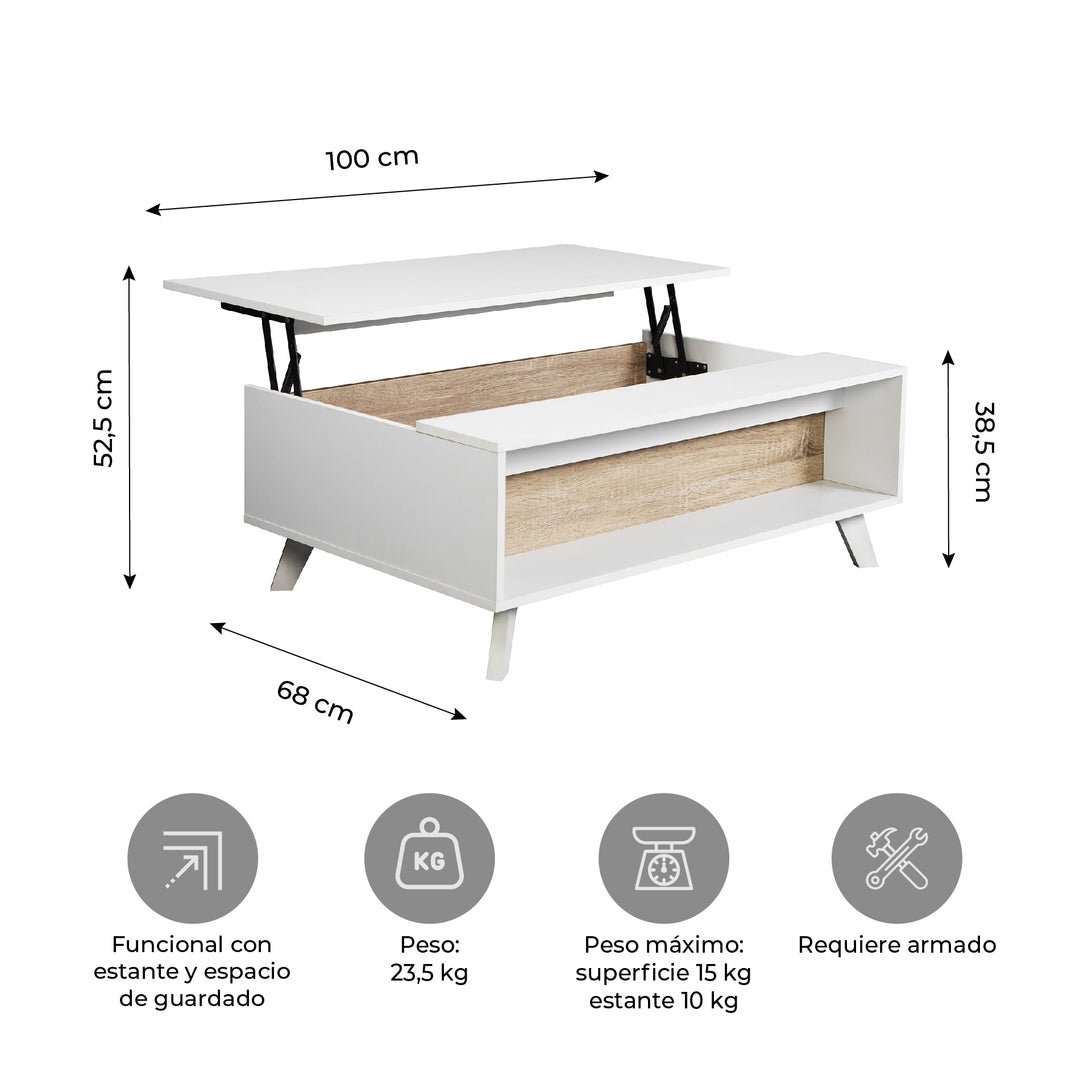 Mesa de Centro Elevable Aloria
