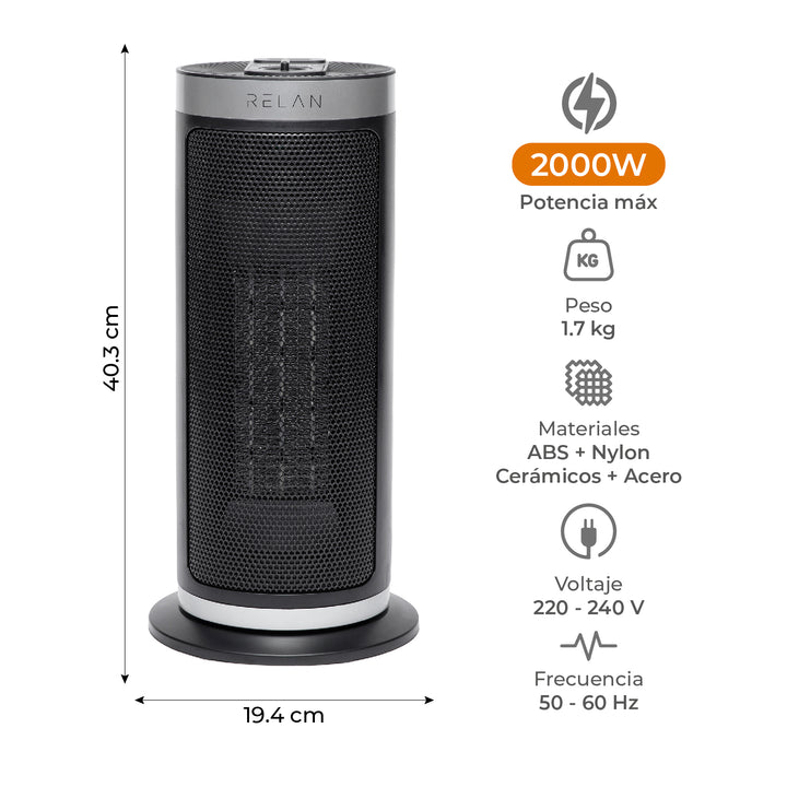 Termoventilador Cerámico Eléctrico Tower 2000W