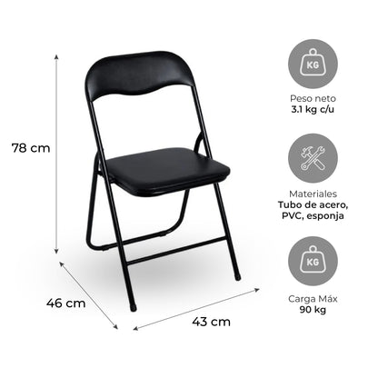 Set x6 Sillas Plegables K6PLAS