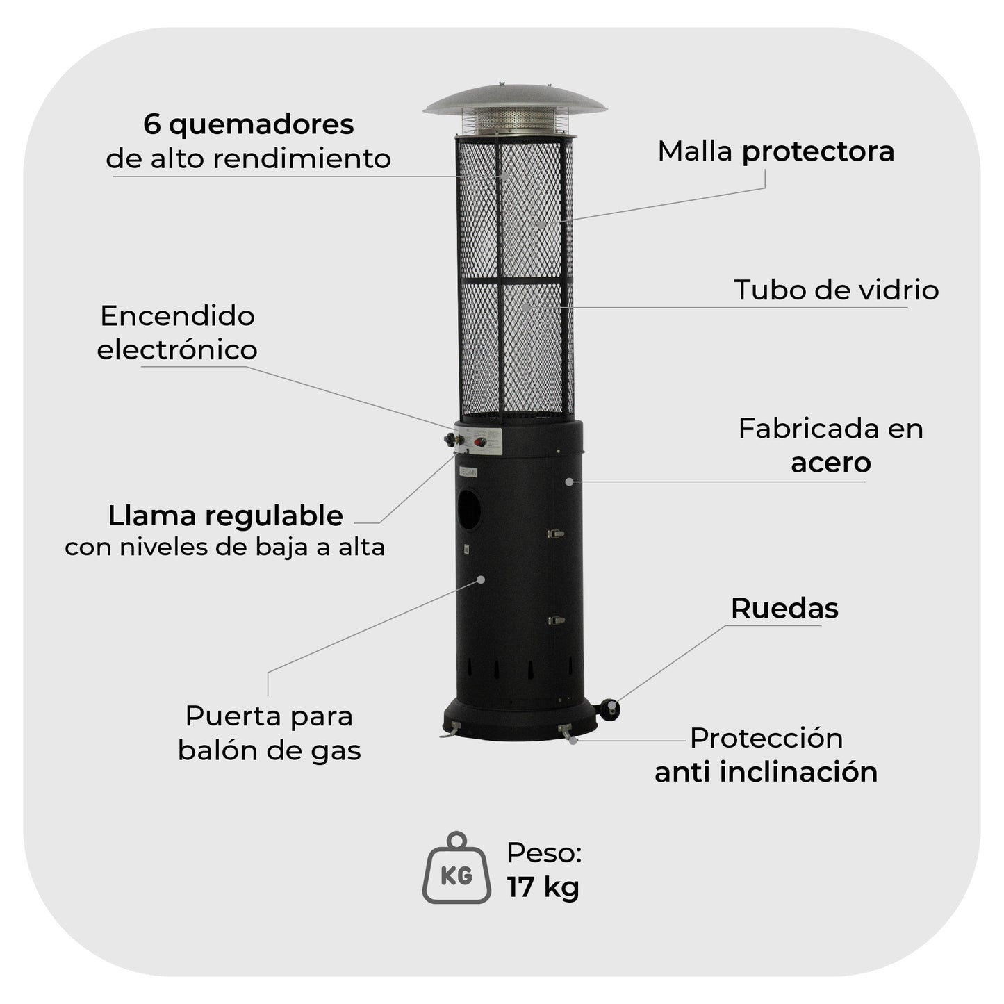 Estufa Calefactor Exterior Graphite