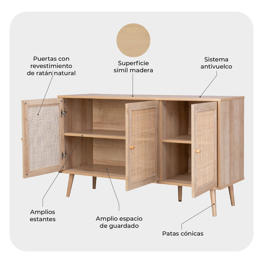 Buffet de Ratán Maui 120 cm