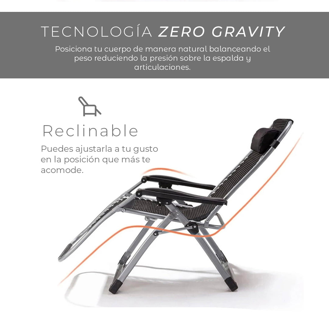 Reposera Zero Gravity con Cojín Zen Pro