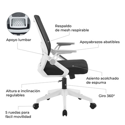 Silla de Escritorio Ergonómica Kobe Blanco