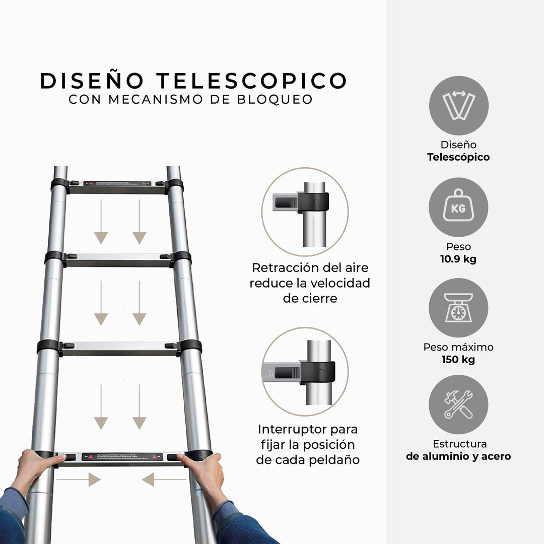 Escalera Telescópica 4,3 Mts
